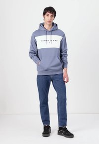 Tommy Jeans LINEAR LOGO - Sportinis megztinis - blue moment/ecru