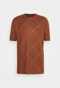 BRUSHED ARGYLE - T-shirt estampada - rust