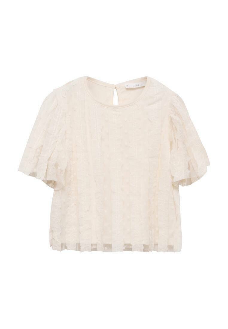 Mango Kids - Basic T-shirt - ecru, Enlarge