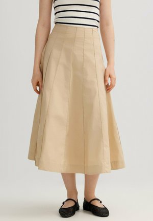 INSIDE, FALDA MIDI VUELO - Falda acampanada - beige