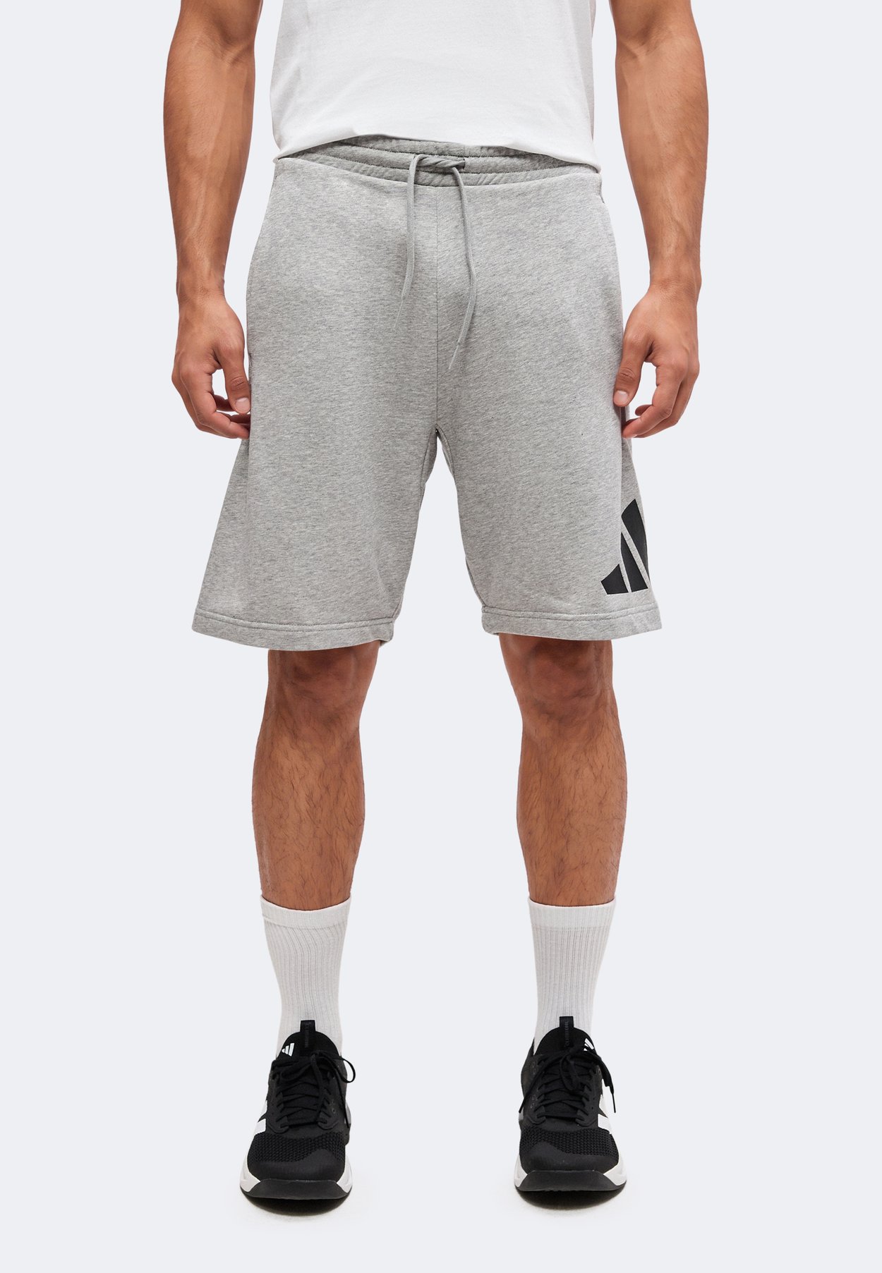 adidas ESSENTIALS BIG LOGO SHORTS - Sports shorts - medium grey heather/black