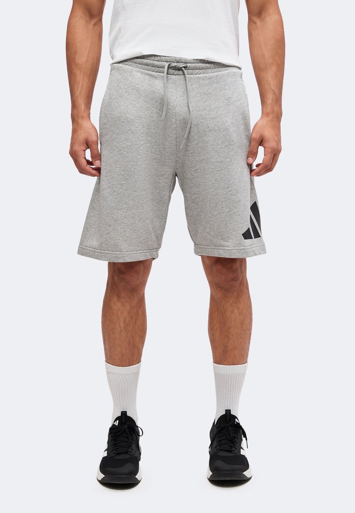 adidas ESSENTIALS BIG LOGO SHORTS - Sports shorts - medium grey heather/black