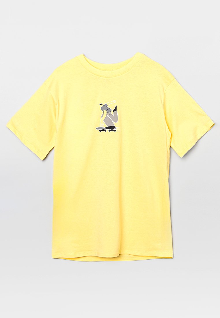 4F T-shirt print lichtgeel