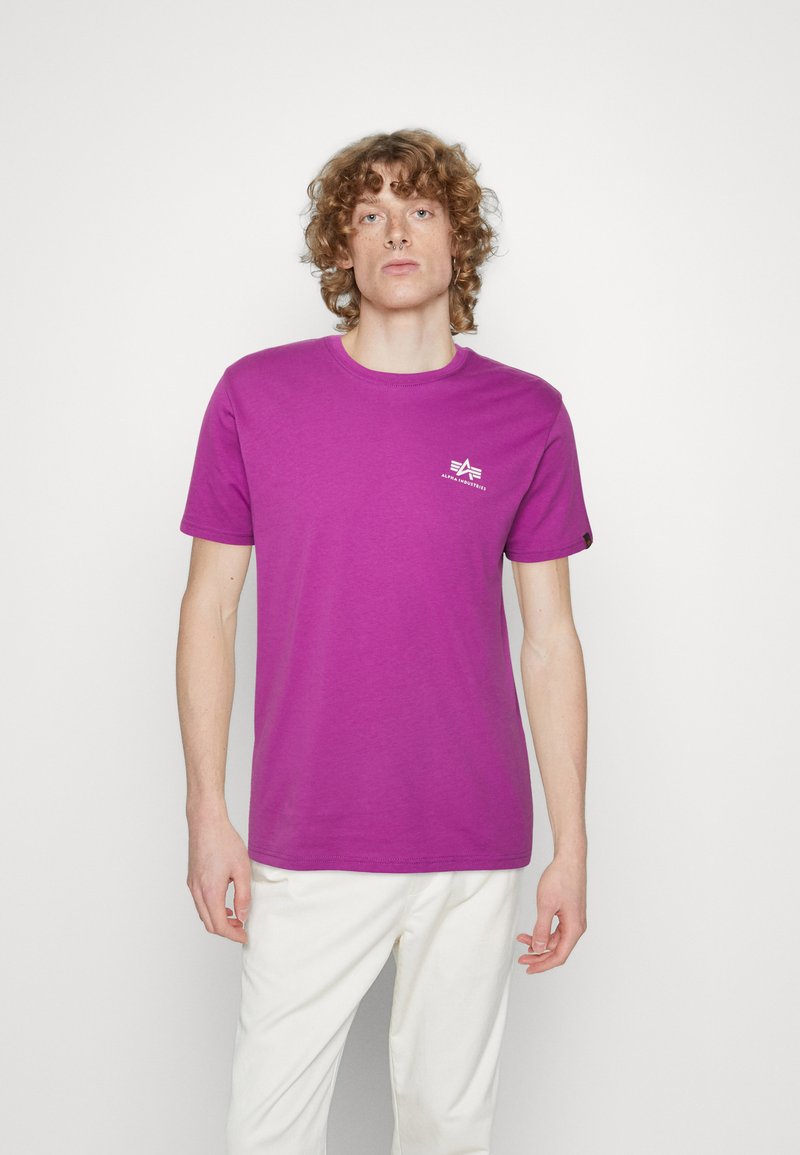 Alpha Industries BACK - Marškinėliai su spaudiniu - dark magenta
