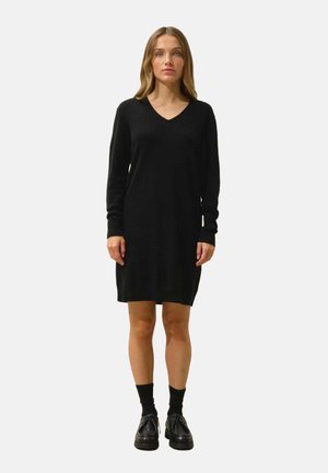 MILEYA V-NECK - Gebreide jurk - black