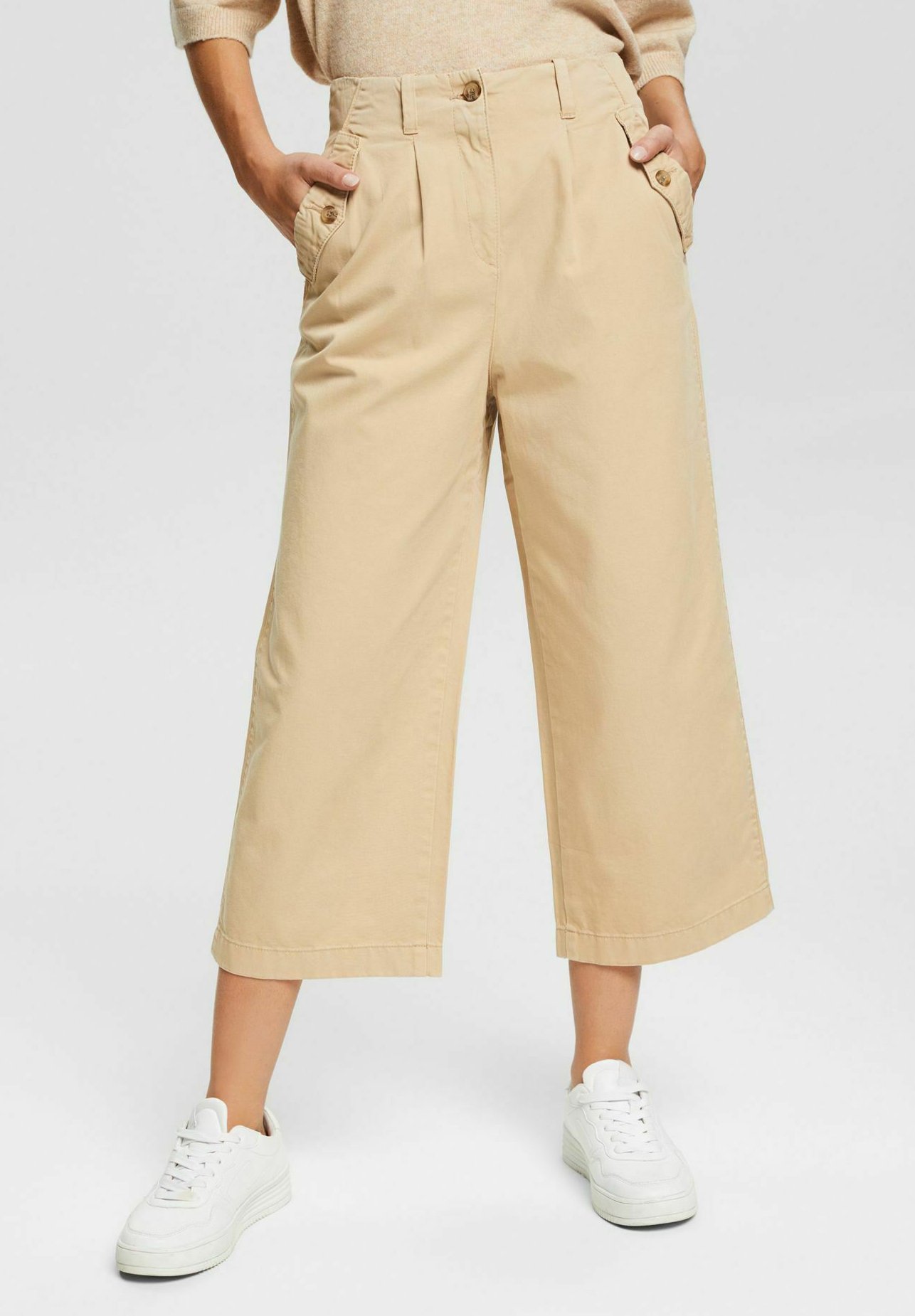 Esprit CULOTTE - Broek - sand/Beige mêleerd - Zalando.nl