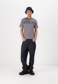 Replay T-shirt con stampa - lead grey