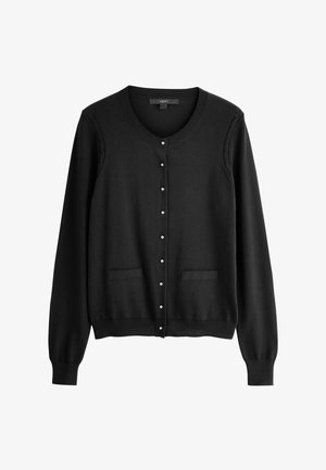 Next, PETITE FIT - SOFT TOUCH COTTON RICH CREW NECK CARDIGAN - Cardigan - black