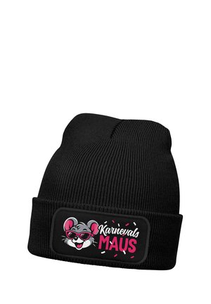 PATCH - KARNEVALSMAUS -SPRUCH KARNEVAL - Mütze - schwarz