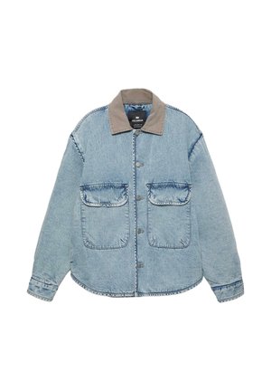 CONTRAST COLLAR - Farmerdzseki - light-blue denim