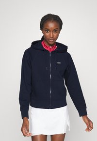 Lacoste Sport - HOODIE - Cipzáras pulóver - navy blue Miniatűr kép 1