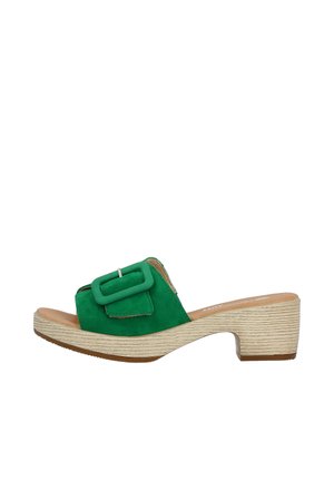 Heeled mules - grün