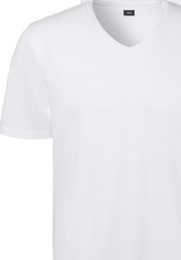 V-neck t-paita, jossa lyhyet hihat ja s.Oliver-brändin etiketti kauluksessa.