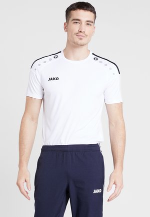 JAKO STRIKER - T-shirt con stampa - weiß/schwarz
