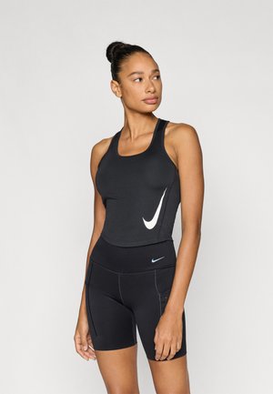 TEMPO RUN TANK - Top - black/reflective silver-coloured/white