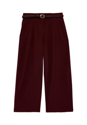 Koton, BELTED - Pantalones - bordeaux