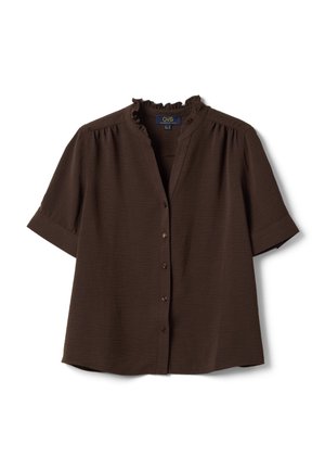 OVS, REGULAR FIT SHIRT - Chemisier - dark brown