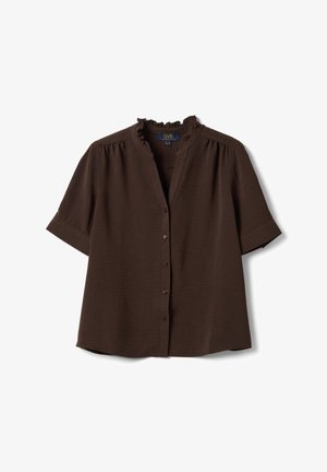 OVS, REGULAR FIT SHIRT - Blusa - dark brown