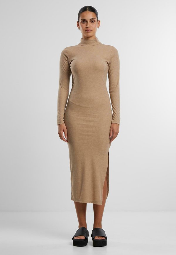 LONGLSEEVE MOCKNECK - Etuikleid - beigemelange