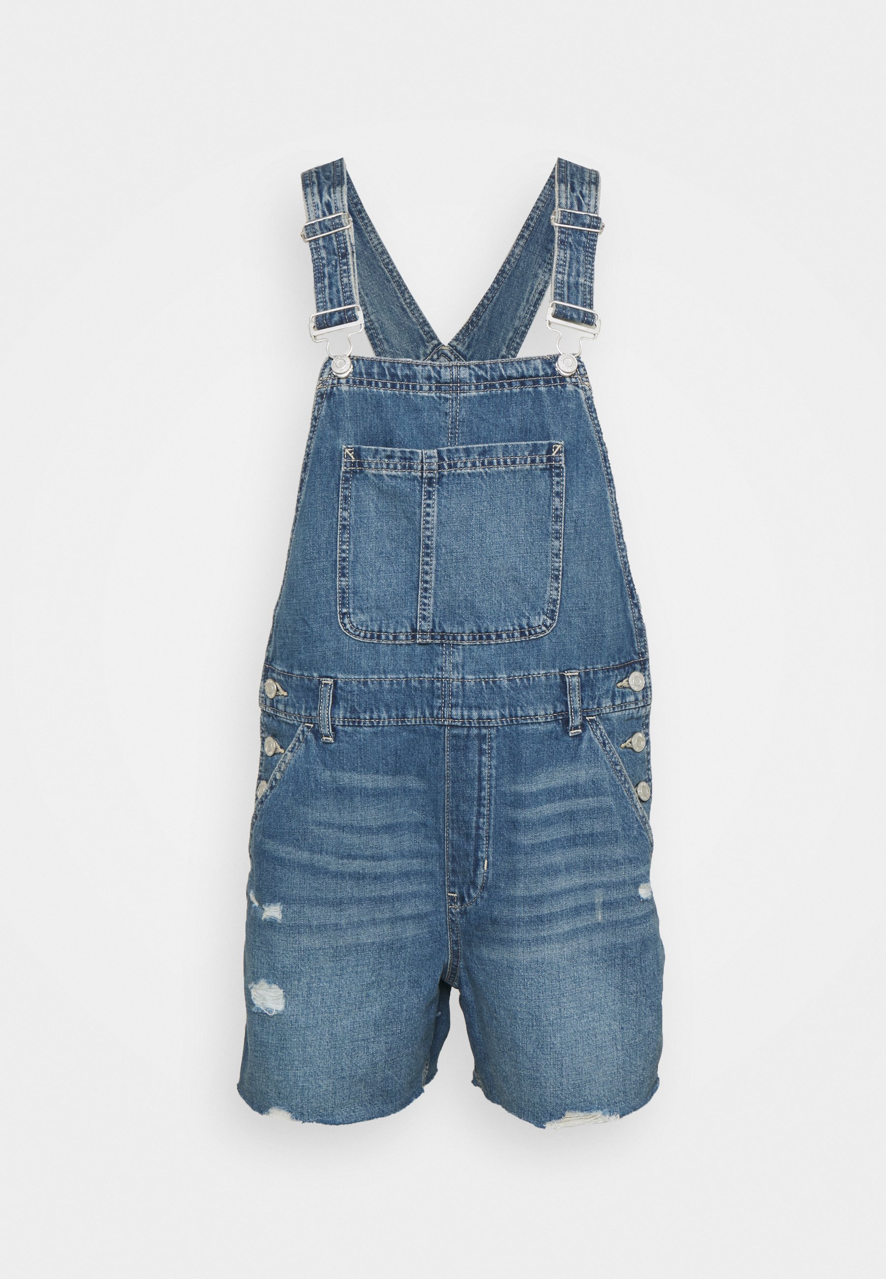 Gap Shortall Vivien Dungarees Medium Wash, Women's, Size: XS, Dark-blue Denim