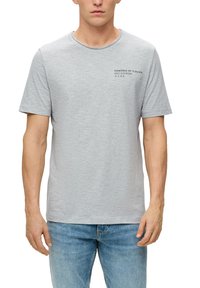 s.Oliver MIT STRUKTUR - T-Shirt print - grau meliert