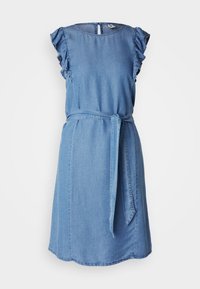 ONLPEMA FRILL BELT DRESS - Obleka iz džinsa - medium blue denim