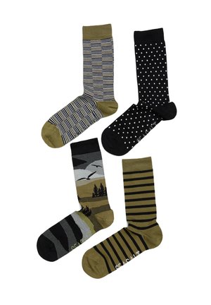 4 PACK - Čarape - green - carn mix