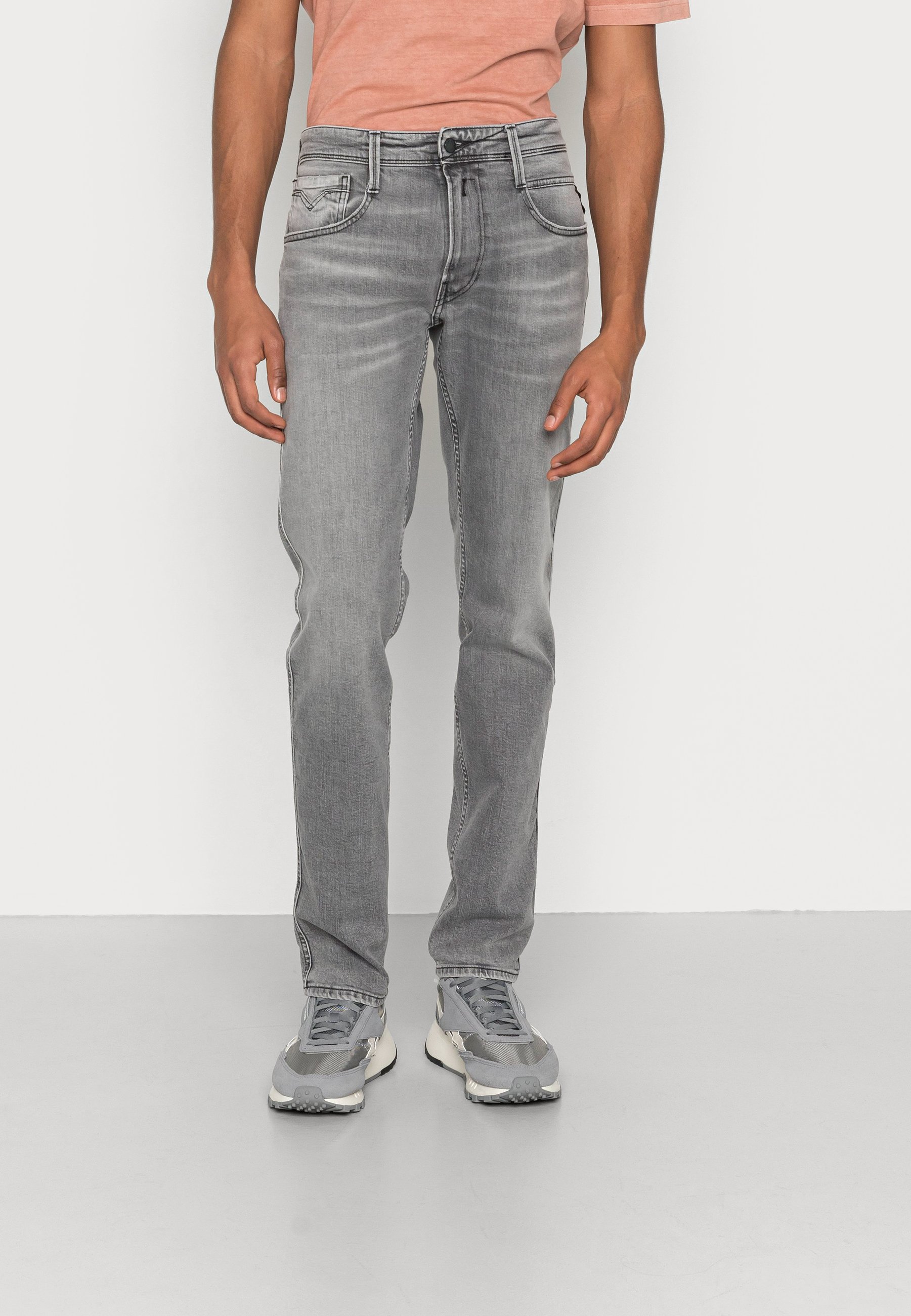Replay ANBASS CLOUDS - Straight leg jeans - medium grey/grijs  denim/greydenim - Zalando.nl