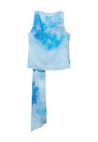 FLORAL TIE - Top - dark blue