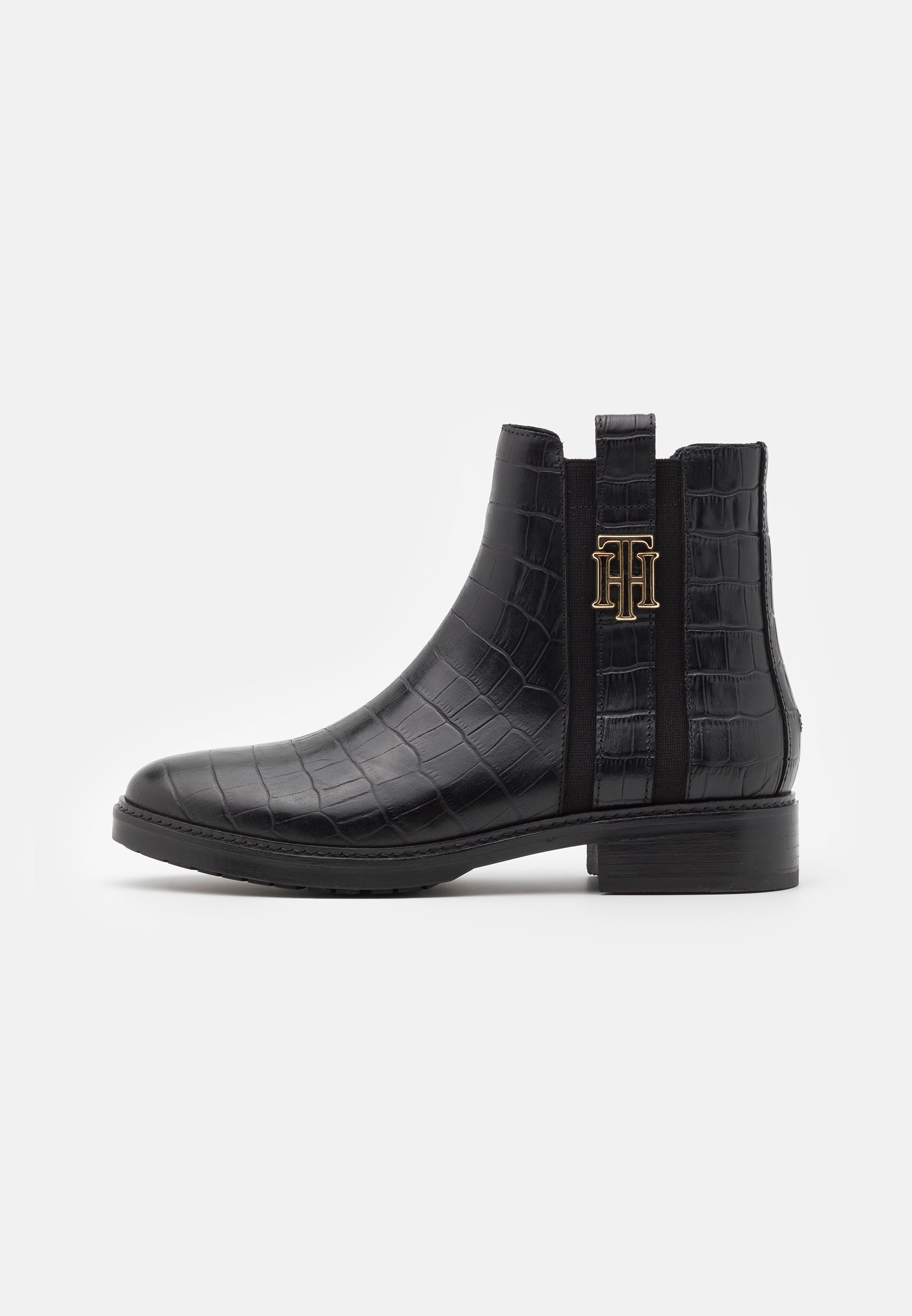 croco look flat boot