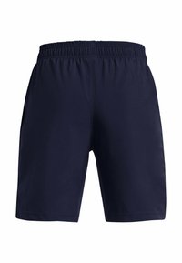 Shorts azul marino con cintura elástica, de textura suave y sin patrones visibles, diseñados para la comodidad y la facilidad de movimiento.