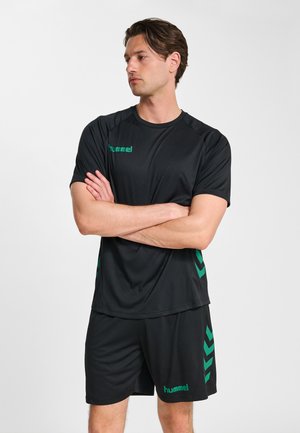 Hummel PROMO SET - Shorts - black verdant green