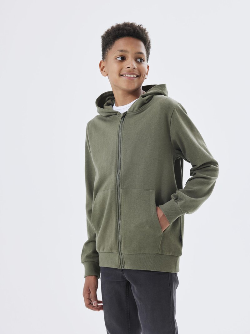 Name it CARD HOOD - Mikina so zipsom - brown