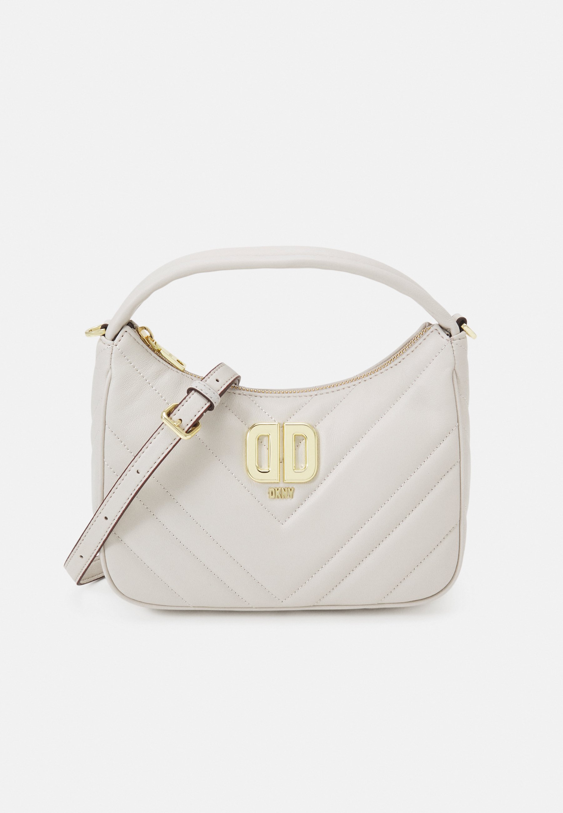 dkny white quilted shoulder bag