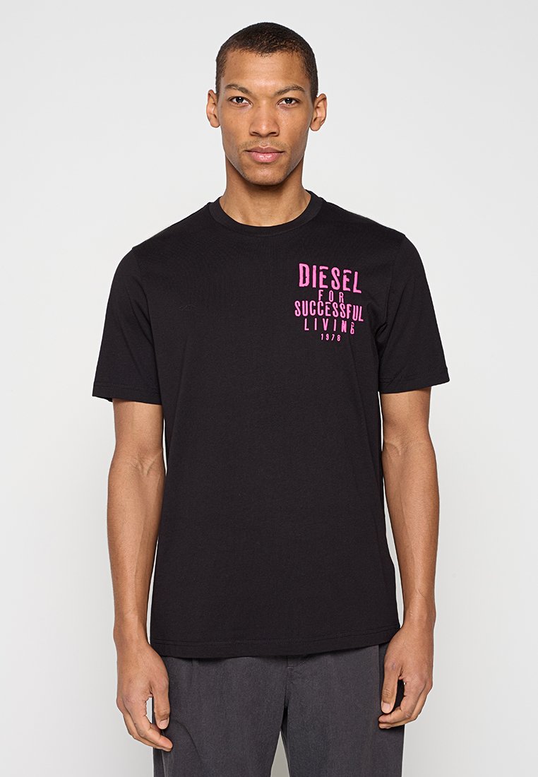 Diesel T-shirt print zwart
