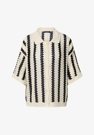 Estelou, CHROCHET STRIPE - Neuletakki - beige black