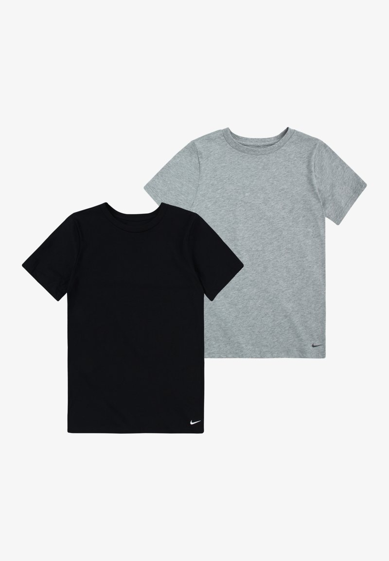 Nike Sportswear - BOYS CREW 2 PACK  - Paprasti marškinėliai - dak grey heather/black, Padidinti