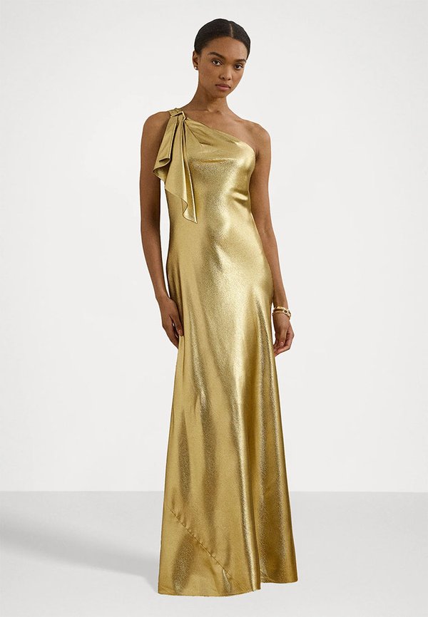 METALLIC CHARMEUSE ONE SHOULDER GOWN - Occasion wear2