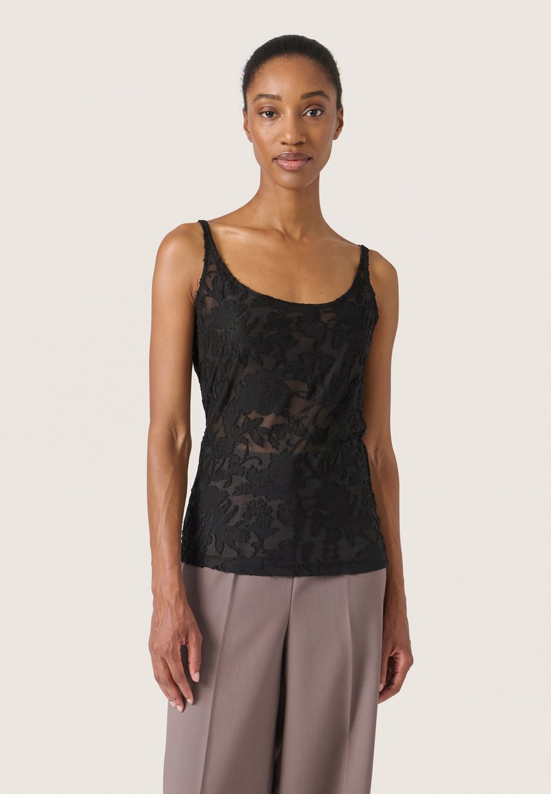 Soaked in Luxury CAMINE SINGLET - Blūze - black