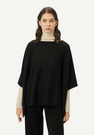 PONCHO MIT U-BOOT-AUSSCHNITT - Cape - black