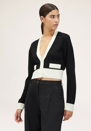 CORTO BICOLOR - Strickjacke - nero