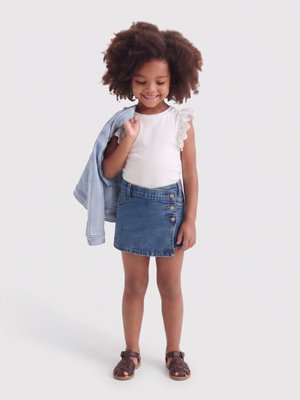 ONLY MINI, JEANSROCK KMGJENNY JEANSROCK KURZER ROCK - Falda pantalón - medium blue denim
