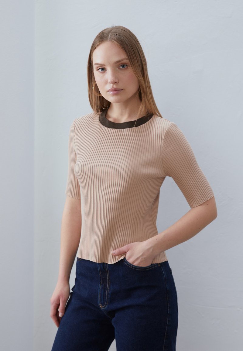 Anna Field Marškinėliai su spaudiniu - beige/taupe