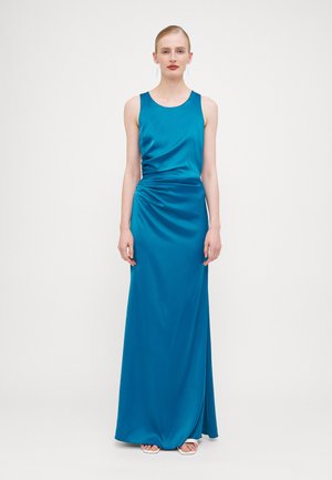 AUTUMN WEDDING SASHA BACK CROSS PRINT MAXI - Oblečenie na špeciálnu príležitosť - dark teal blue