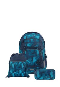 coocazoo SET CLOUDY CAMOU 3-TEILIG - Schulranzen Set - blau