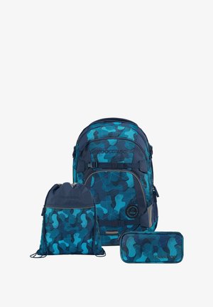 coocazoo SET CLOUDY CAMOU 3-TEILIG - Schulranzen Set - blau