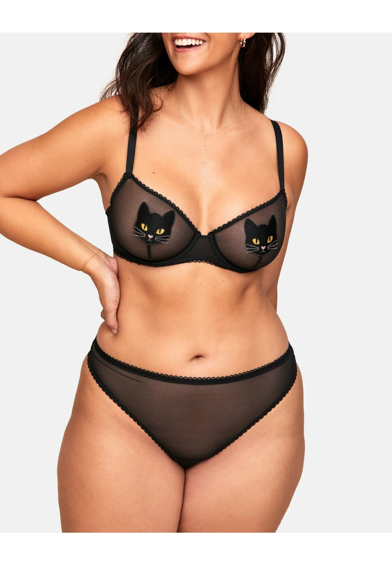 Adore Me ALYSHIA Bügel BH black cat motif/schwarz Zalando