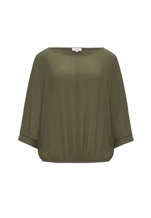 s.Oliver MIT WEITEM ÄRMEL - Langarmshirt - olivgrün