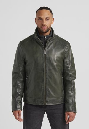 Milestone BENDER - Leather jacket - dunkelgrün