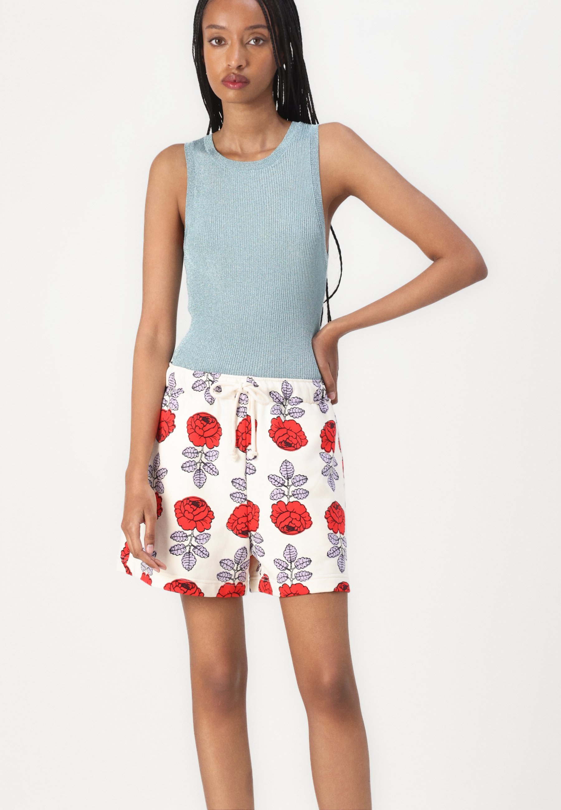 Marimekko MIKSAUS VIHKIRUUSU - Shorts - off white/red/lilac